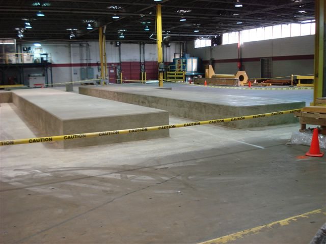 newly poured concrete slabs